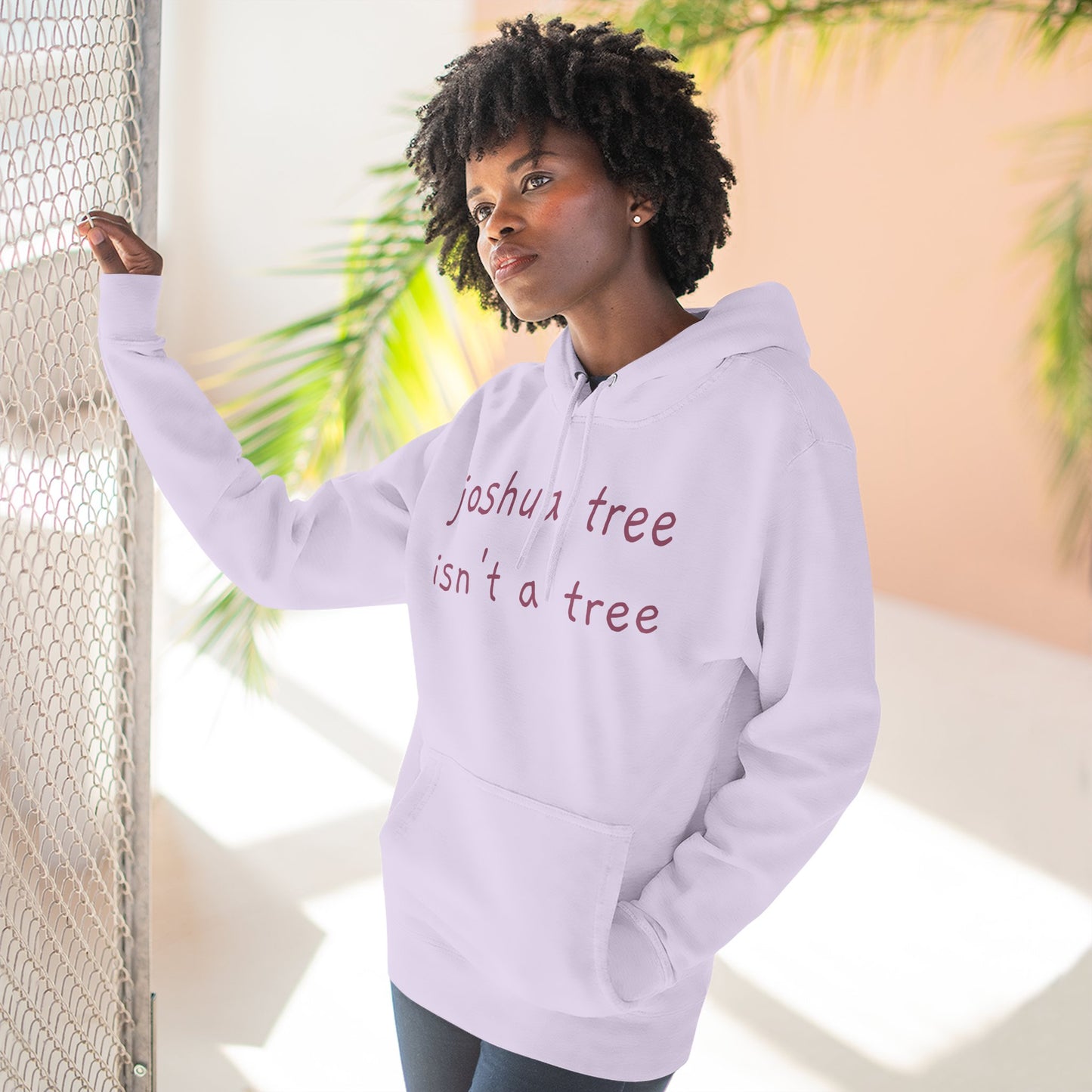 Joshua Tree isn't a Tree Hoodie — Minimalist Slogan Fleece Hoodie