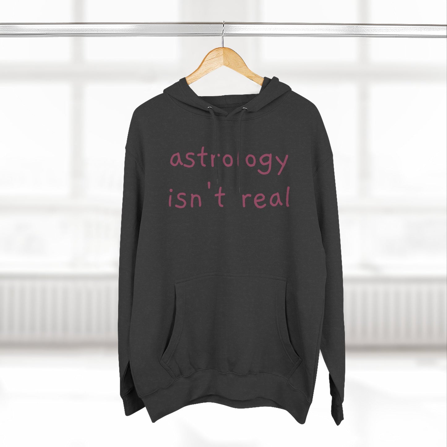 Astrology Isn't Real Hoodie — Minimalist Slogan Fleece Hoodie