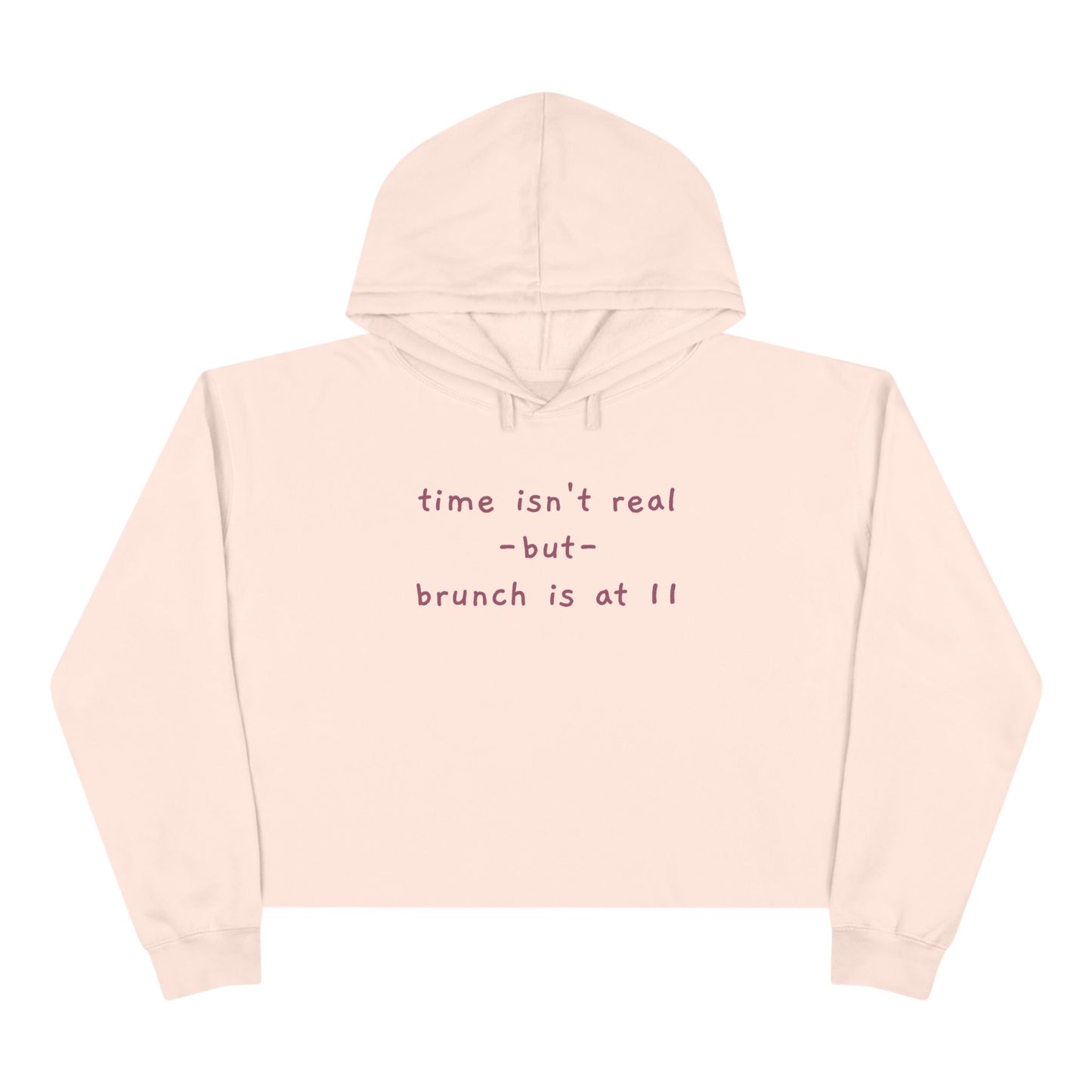 "brunch is at 11" Minimal Script Crop Sweatshirt