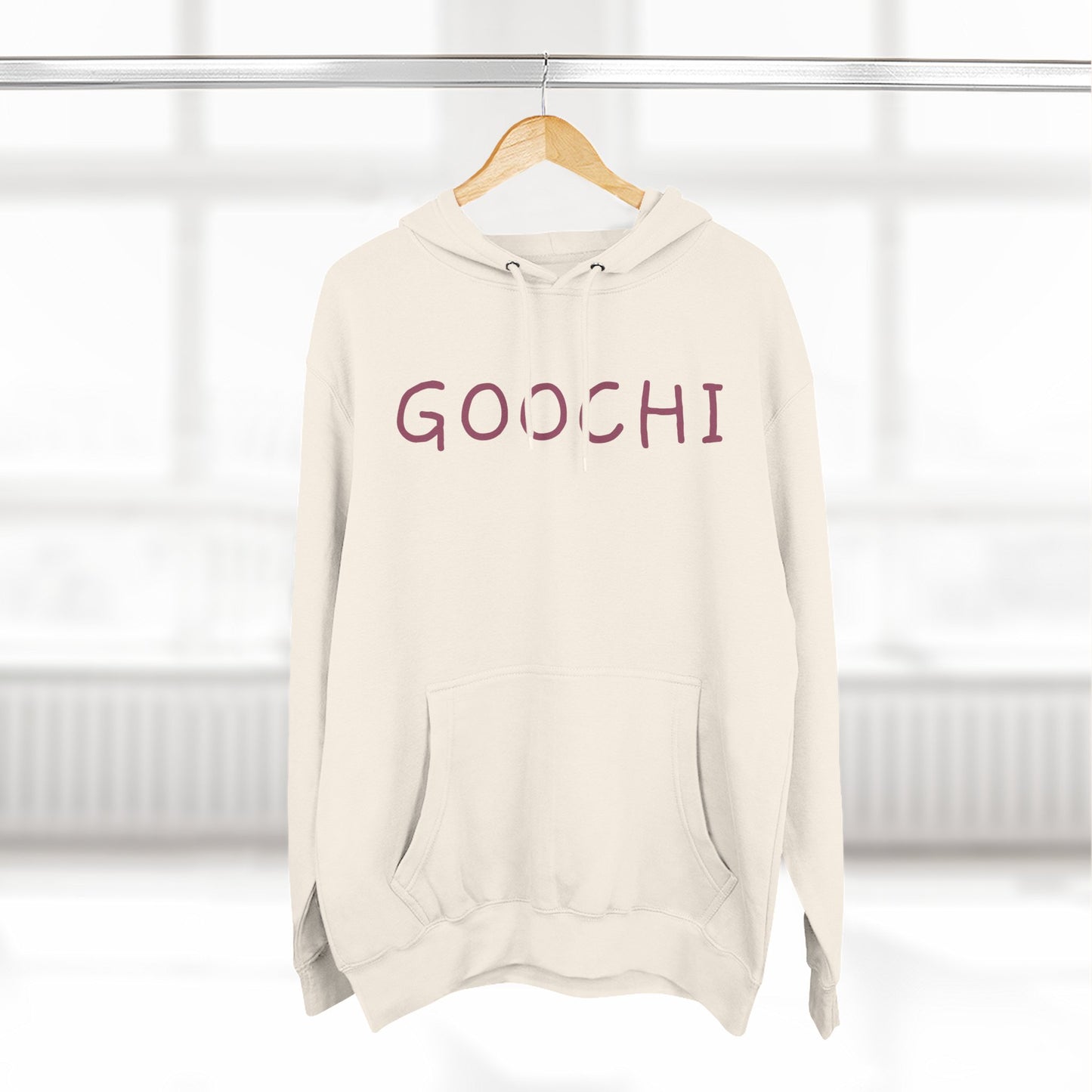 Goochi Hoodie — Minimalist Slogan Fleece Hoodie