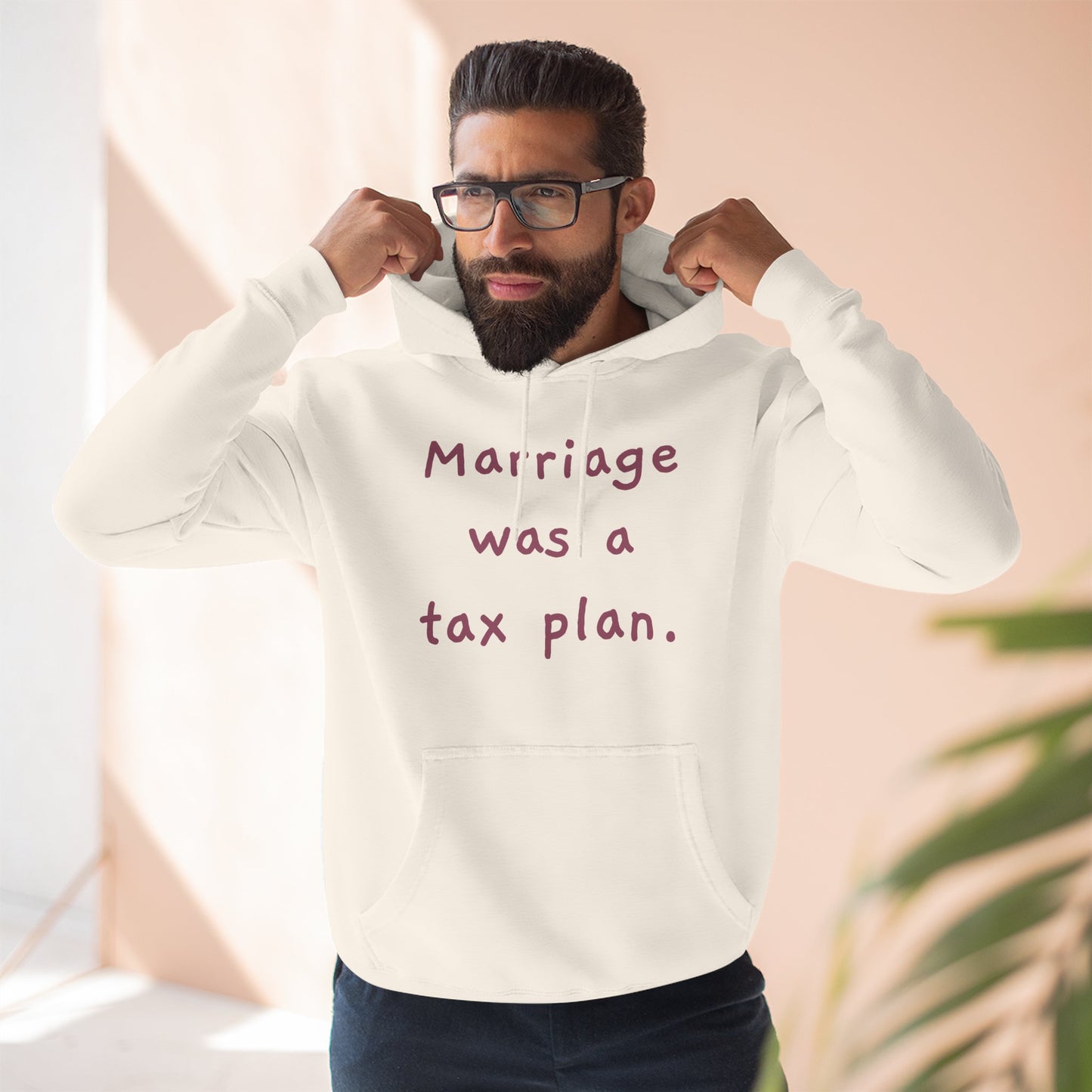 Marriage was a tax plan Hoodie — Minimalist Slogan Fleece Hoodie