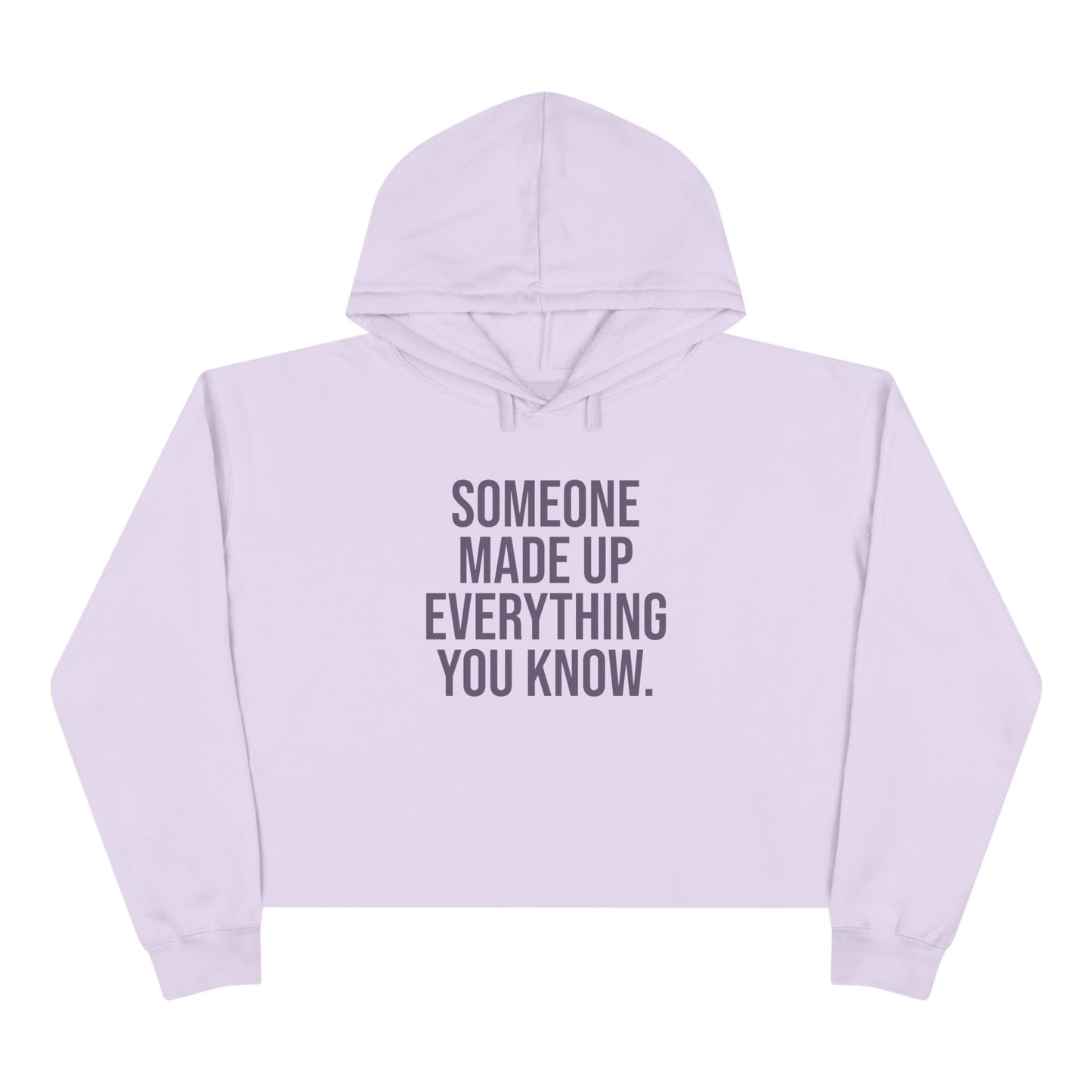 "someone made up everything you know" Minimal Script Crop Sweatshirt