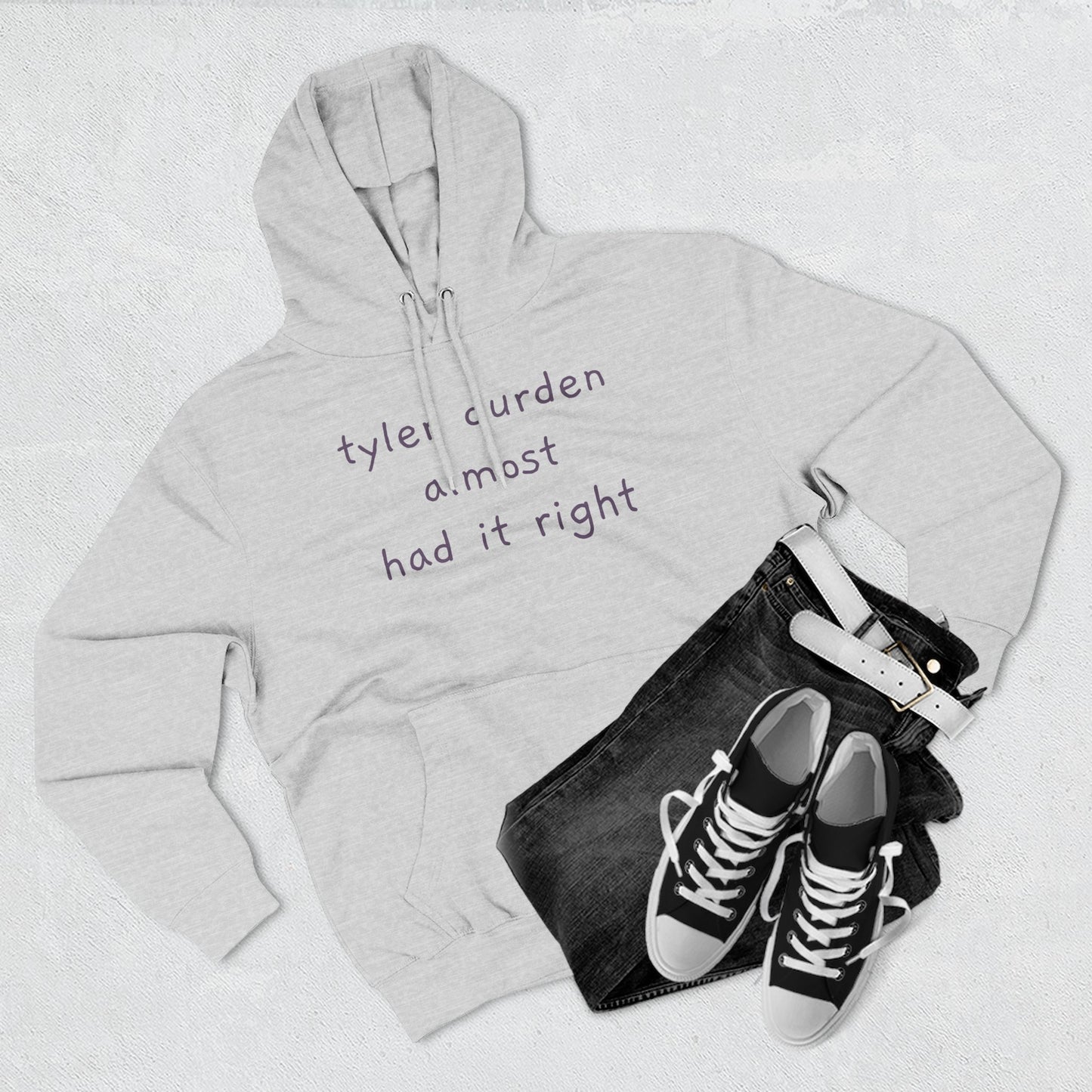 Tyler Durden almost had it right Hoodie — Minimalist Slogan Fleece Hoodie