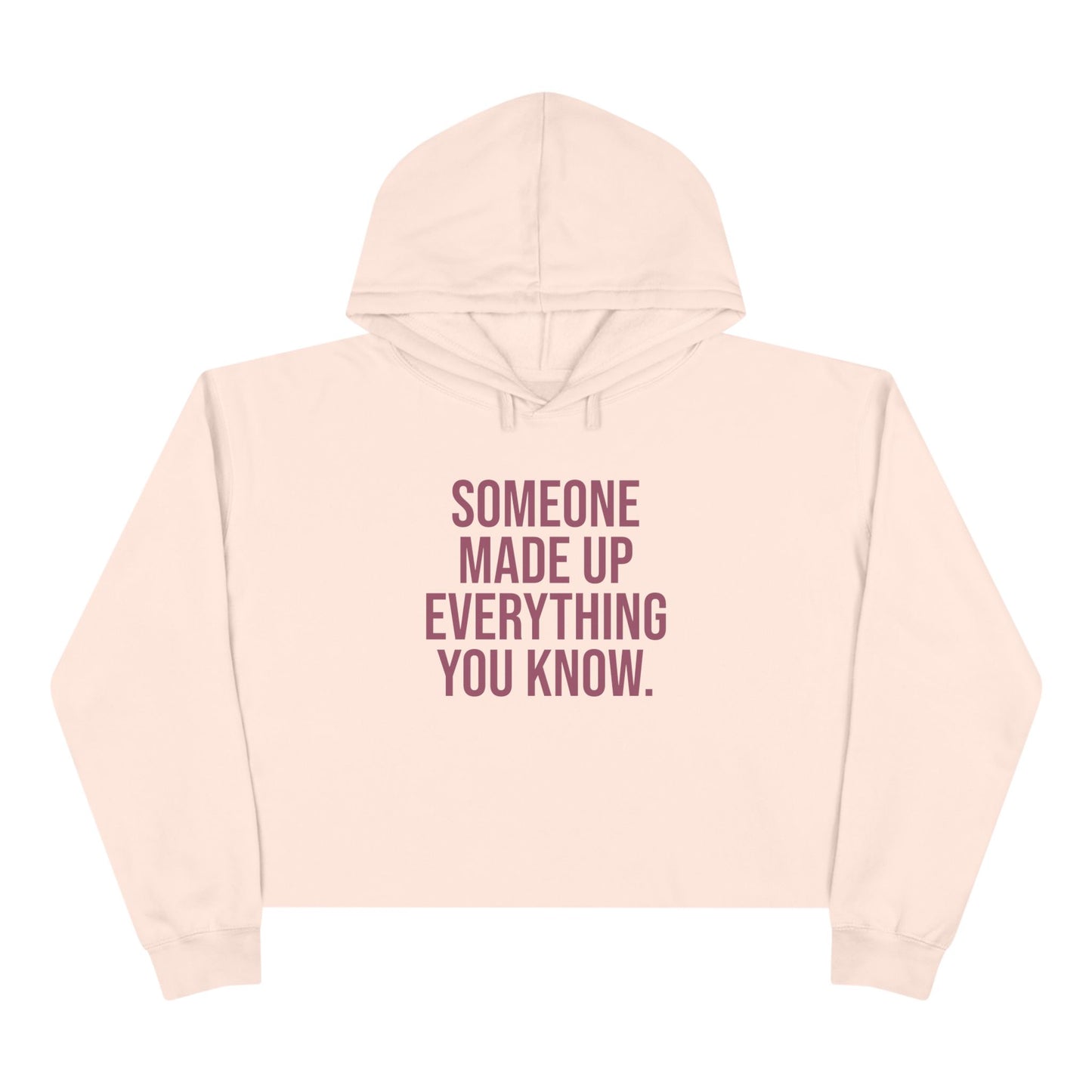 "someone made up everything you know" Minimal Script Crop Sweatshirt