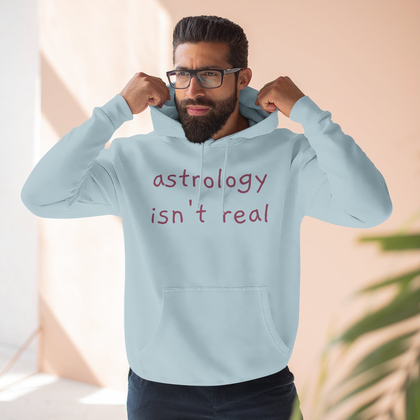Astrology Isn't Real Hoodie — Minimalist Slogan Fleece Hoodie