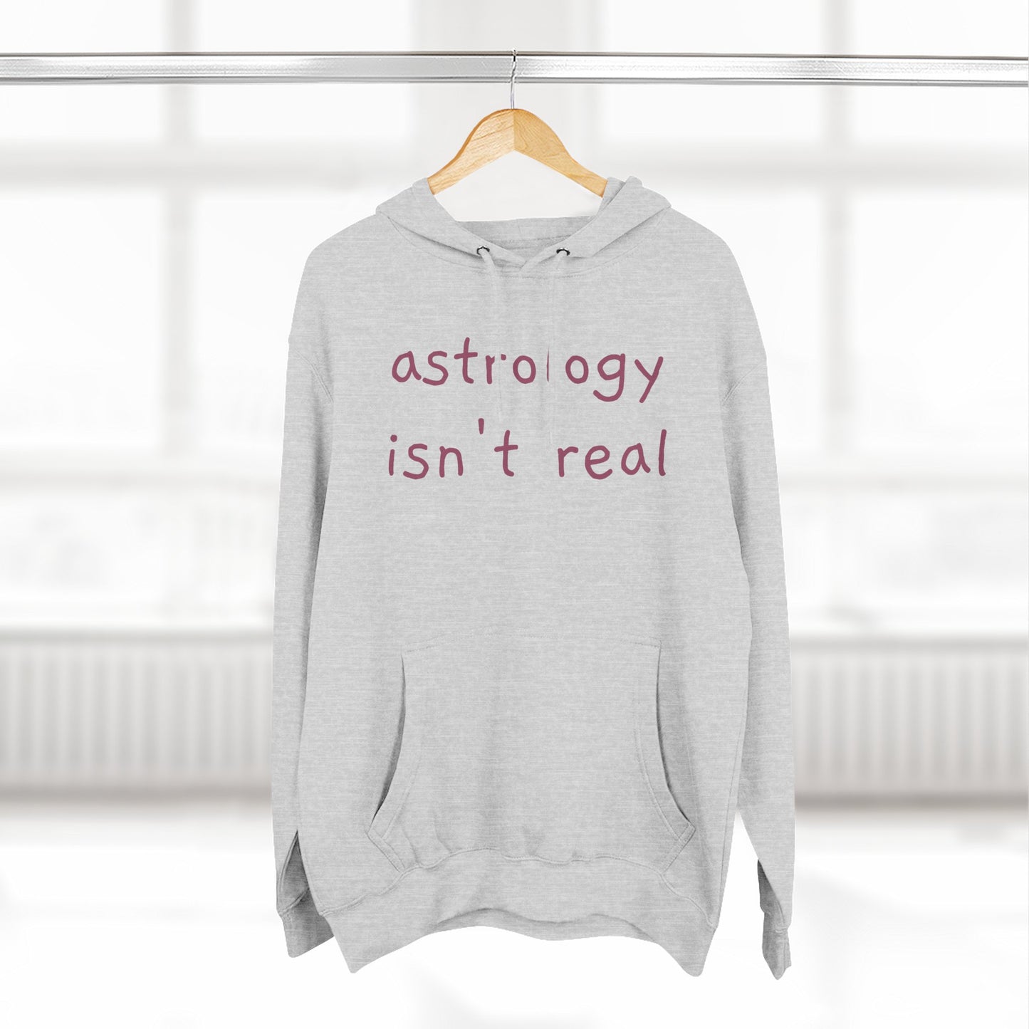 Astrology Isn't Real Hoodie — Minimalist Slogan Fleece Hoodie