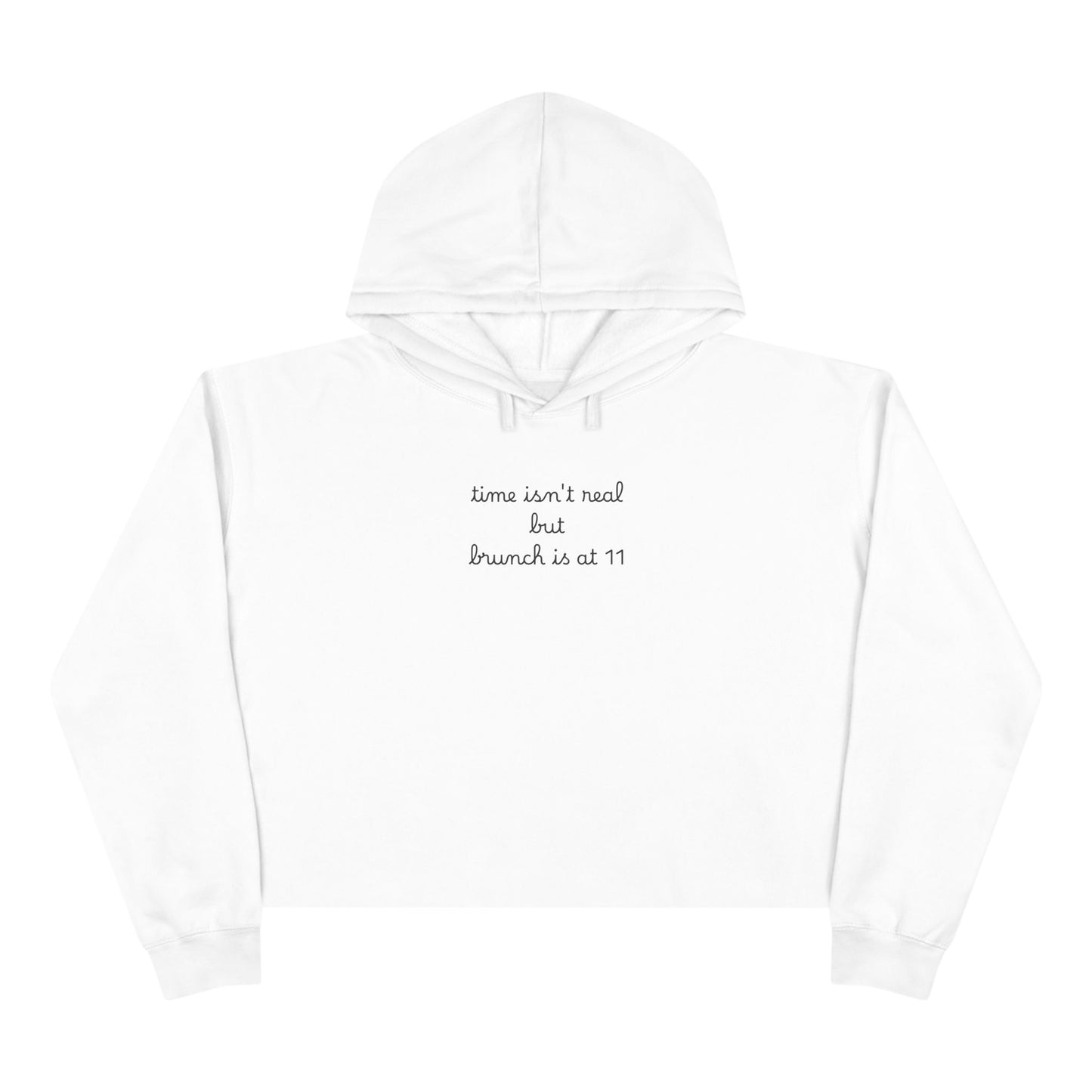 "this isn't real, babe." Minimal Script Crop Sweatshirt