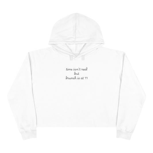 "this isn't real, babe." Minimal Script Crop Sweatshirt