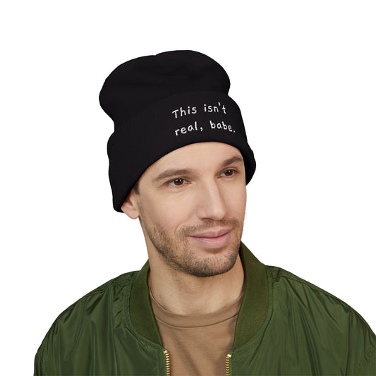 This isn't real, babe. Embroidered Cuffed Beanie