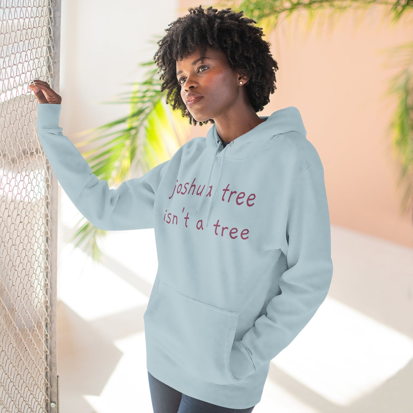 Joshua Tree isn't a Tree Hoodie — Minimalist Slogan Fleece Hoodie