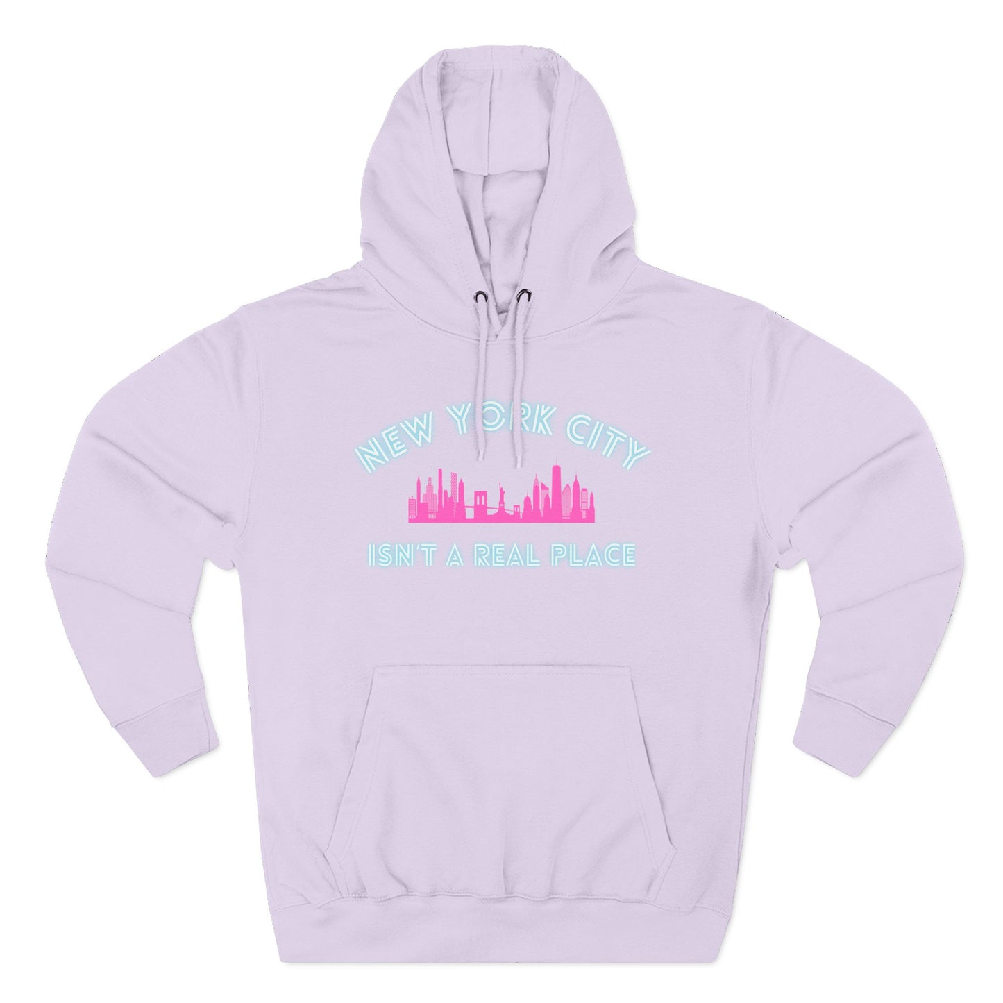 NYC isn't a real place Hoodie — Minimalist Slogan Fleece Hoodie
