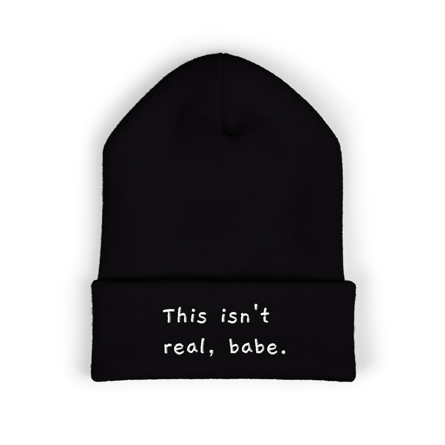 This isn't real, babe. Embroidered Cuffed Beanie