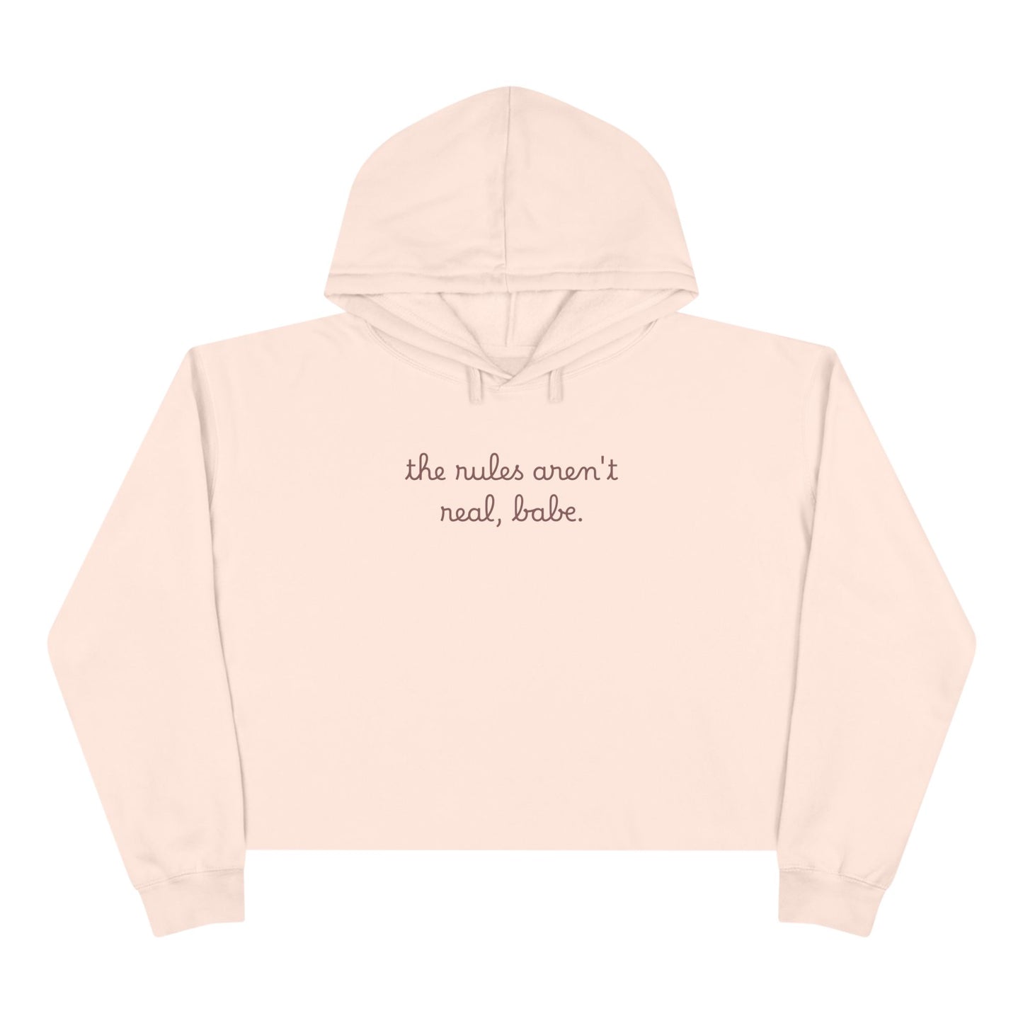 "this isn't real, babe." Minimal Script Crop Sweatshirt