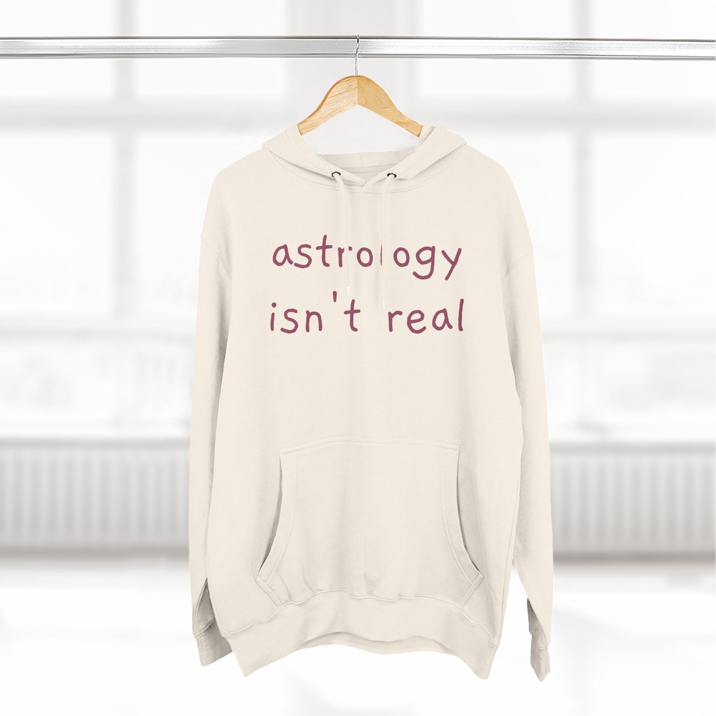 Astrology Isn't Real Hoodie — Minimalist Slogan Fleece Hoodie