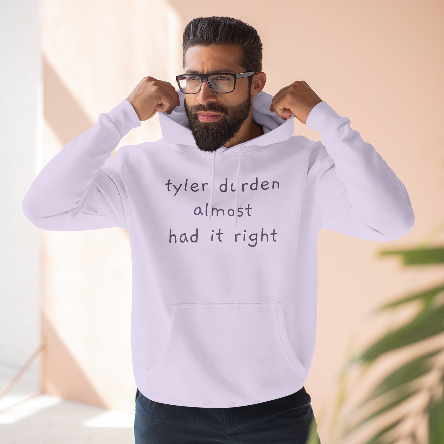 Tyler Durden almost had it right Hoodie — Minimalist Slogan Fleece Hoodie