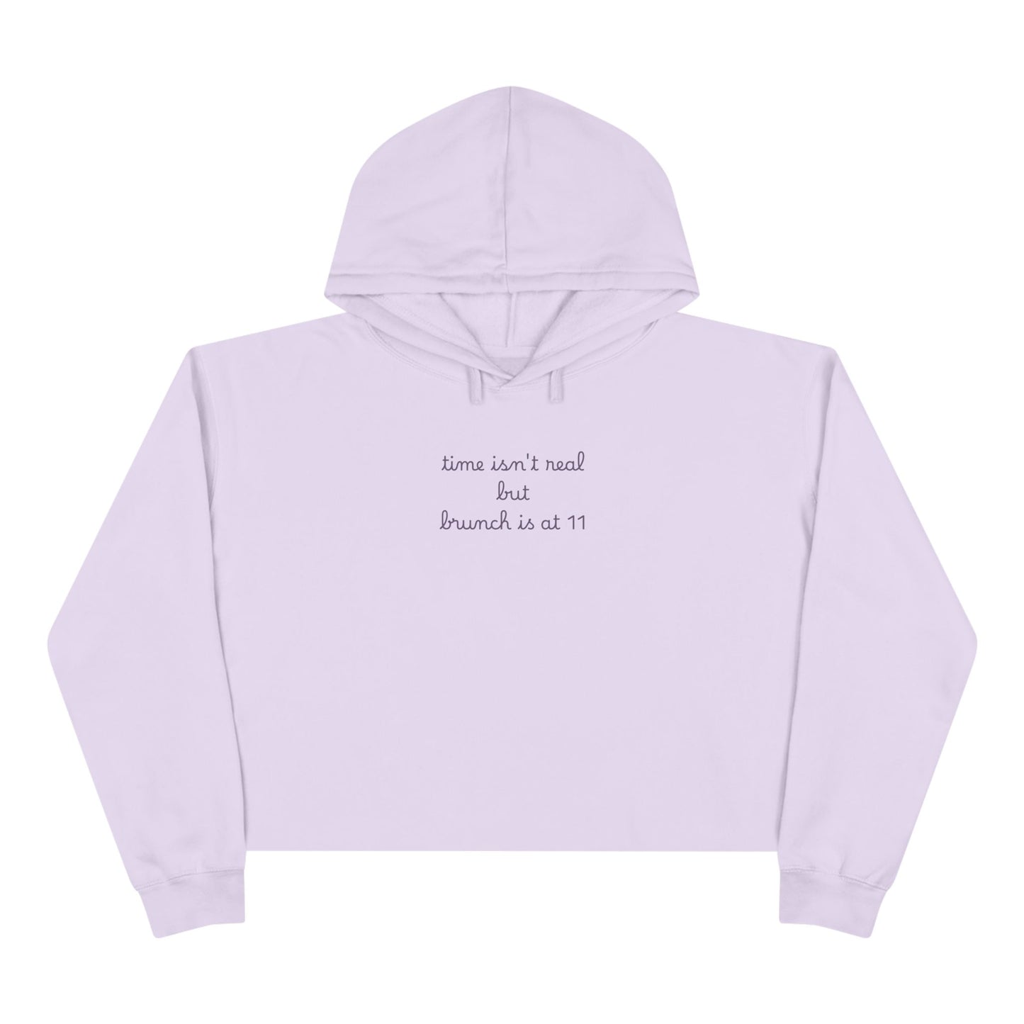 "this isn't real, babe." Minimal Script Crop Sweatshirt