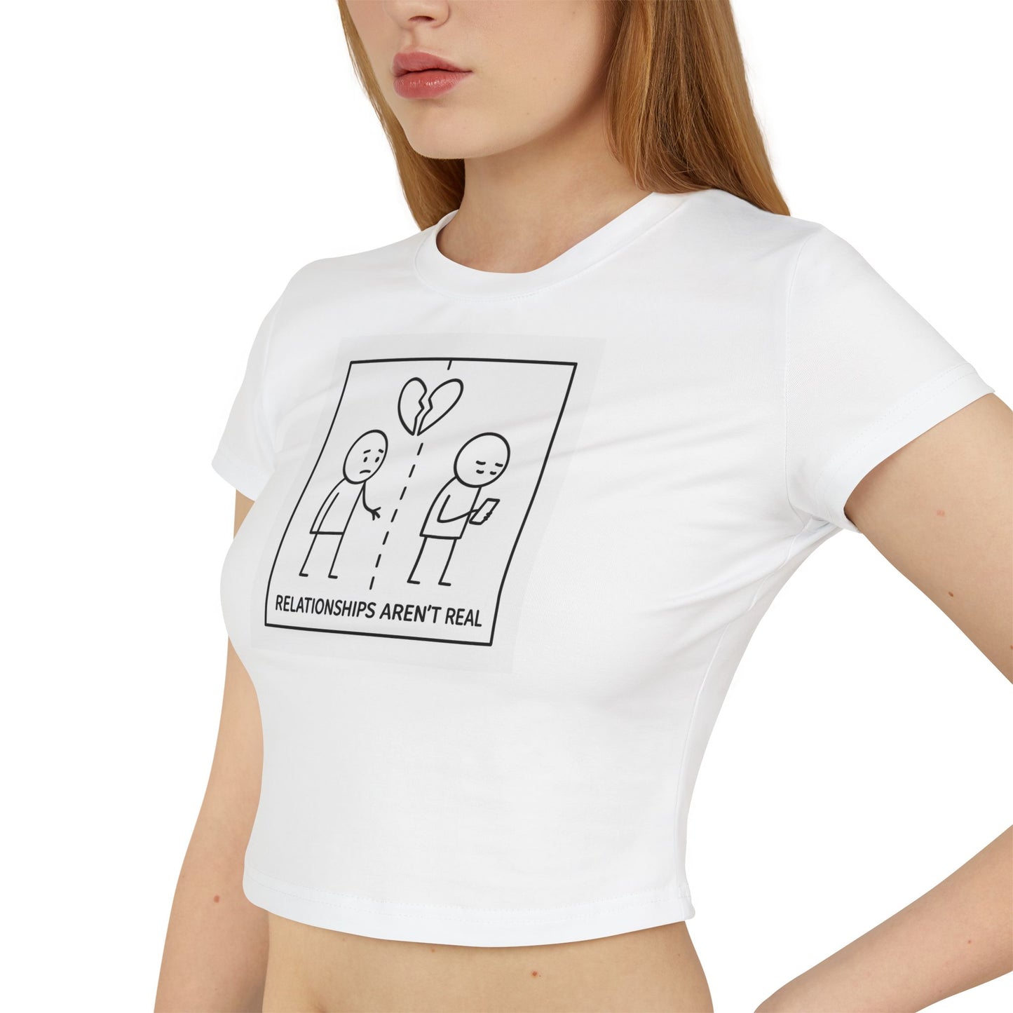 "relationships aren't real." Cropped Graphic Tee