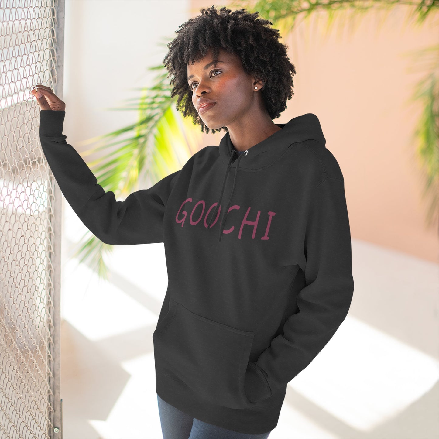 Goochi Hoodie — Minimalist Slogan Fleece Hoodie