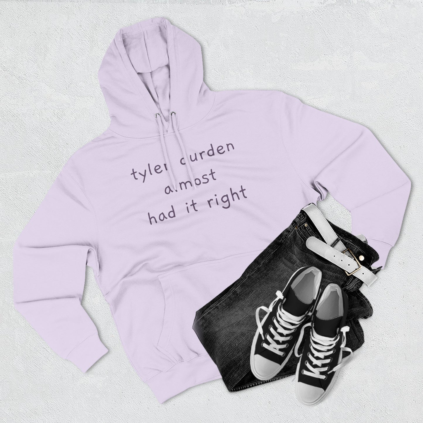 Tyler Durden almost had it right Hoodie — Minimalist Slogan Fleece Hoodie