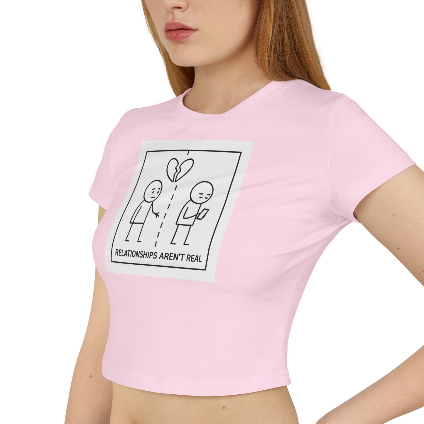 "relationships aren't real." Cropped Graphic Tee
